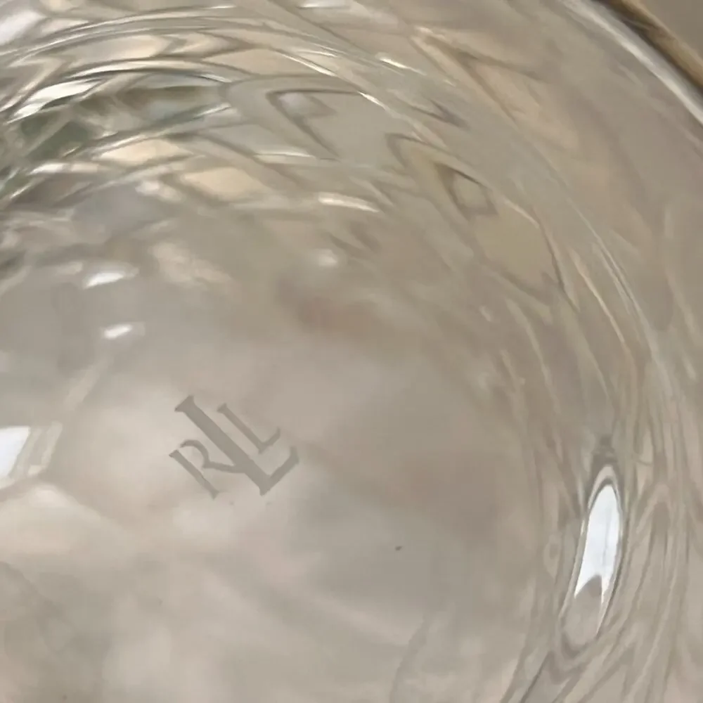Ralph Lauren Lattice Glass Crystal Ice Bucket Rare Discontinued Signed